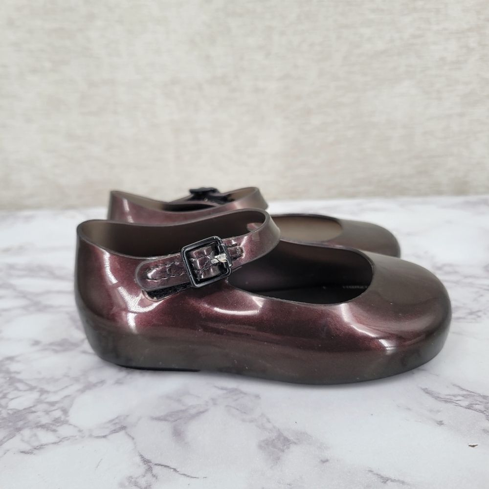 Mini Melissa Dora III Black Jelly Kids Toddler 7 Mary Jane Ballet Flats Shoes
